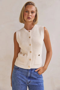 Camille Knit Vest - Cream