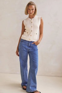 Camille Knit Vest - Cream