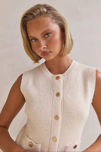 Camille Knit Vest - Cream