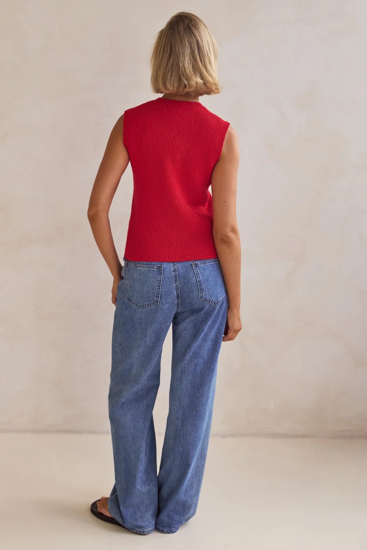 Camille Knit Vest - Red