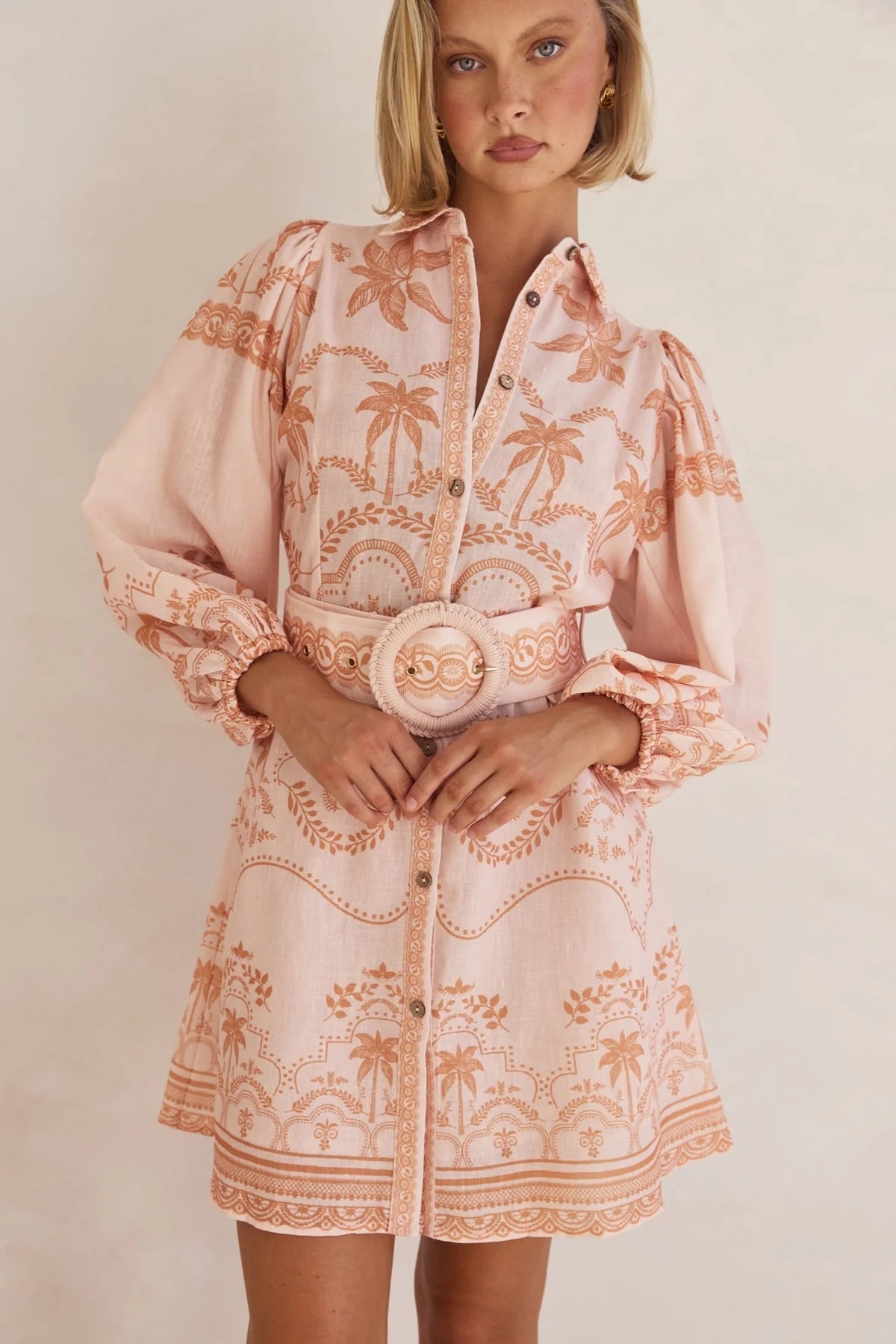 Xander Mini Dress - Peach