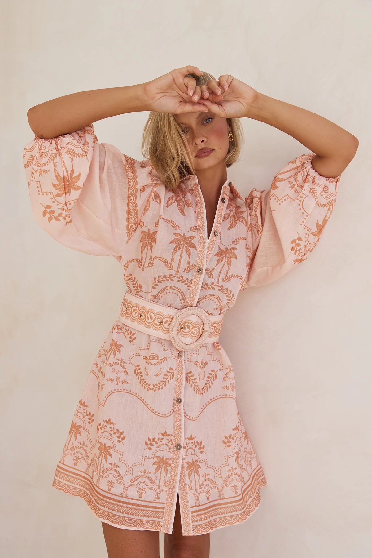 Xander Mini Dress - Peach