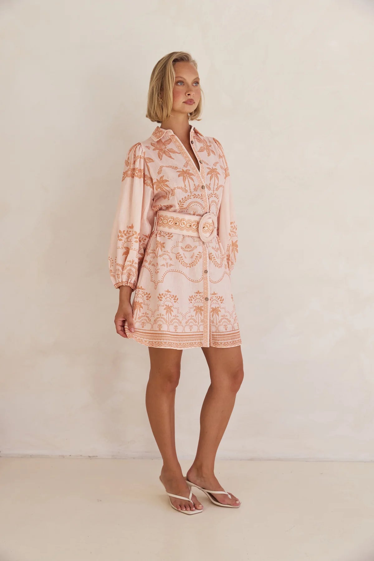 Xander Mini Dress - Peach